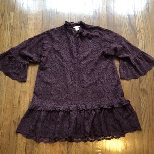 H&M Deep Purple Lace Tunic